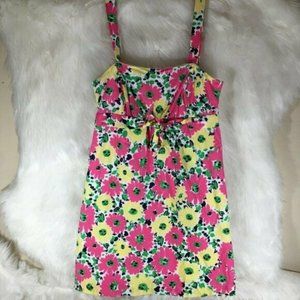 Lilly Pulitzer Pink Yellow Bow Floral Adjustable S